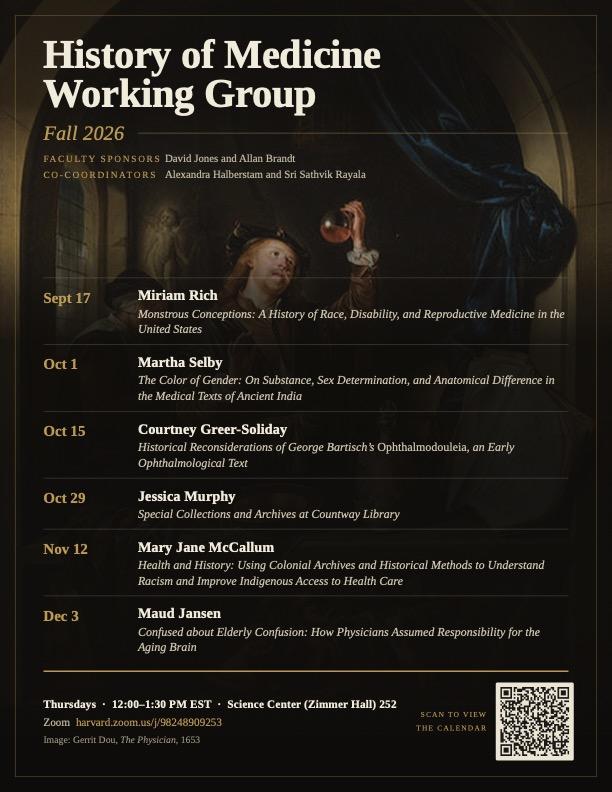 HMWG Poster Fall 2026 with list of speakers